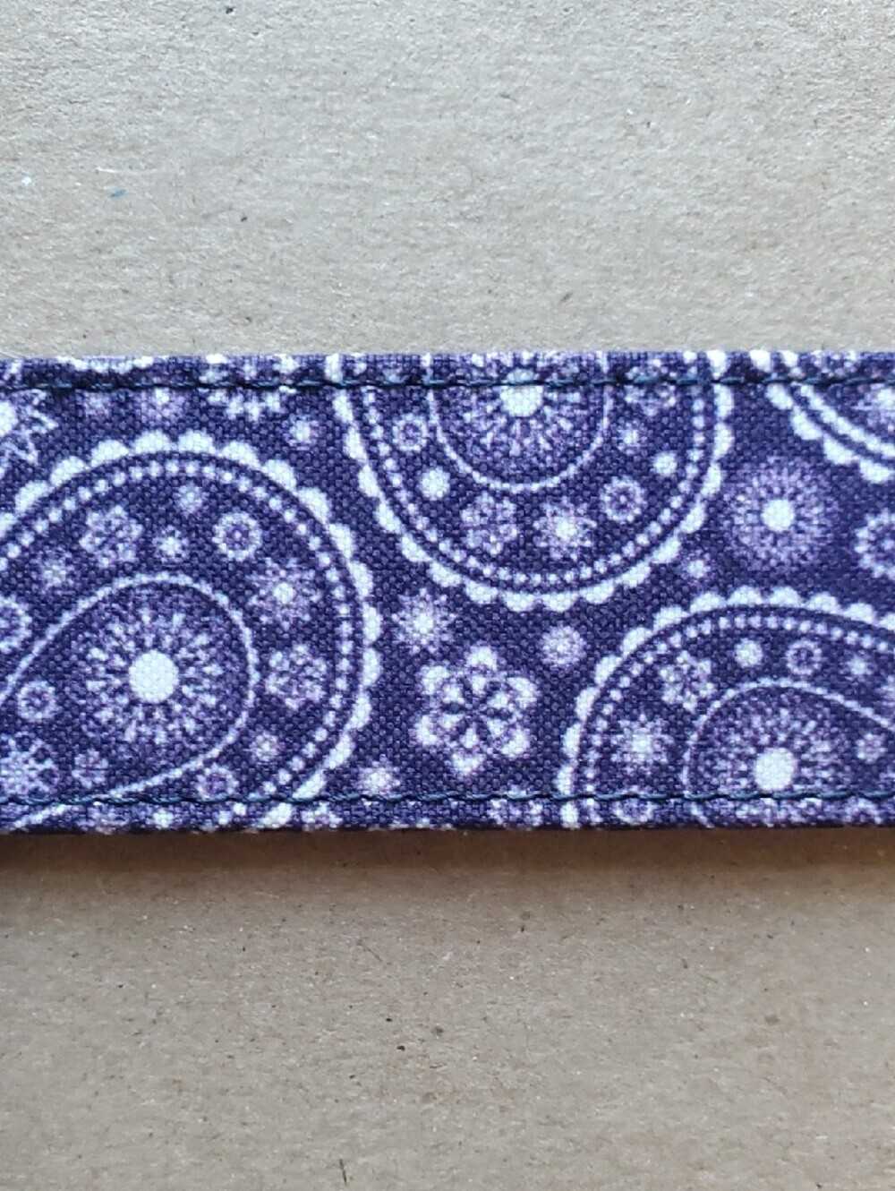Bullock & Jones Purple Paisley Fabric Belt with Brown Leather Accents 42 - Picture 6 of 10